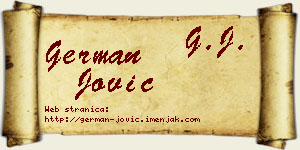 German Jović vizit kartica